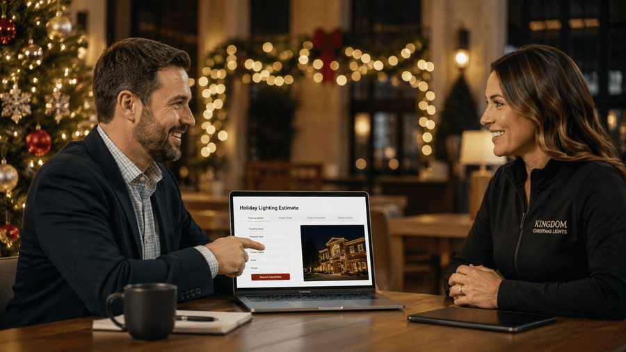 Submitting a request is easy with Kingdom Christmas Lights.  Simply fill out our form and we'll take care of the rest. 