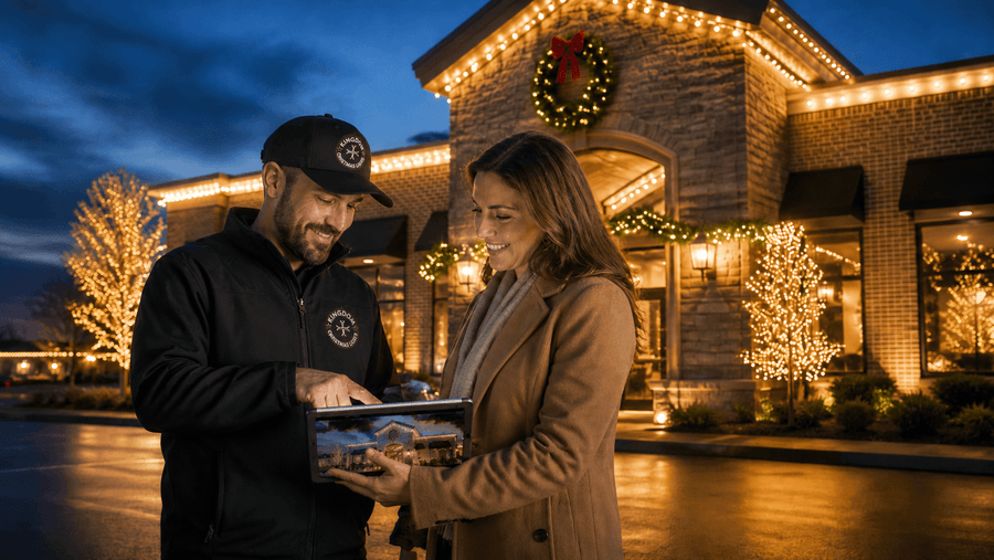 Let's meet in person with our professional holiday lighting team on-site consultations.