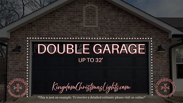 Outline your two car garage with Christmas light installation services from Kingdom Christmas Lights.