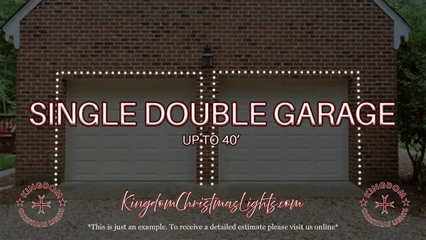 Outline your single door double car garage with Kingdom's Christmas light installation services