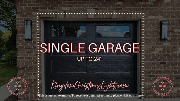 Single garage Christmas light installation service