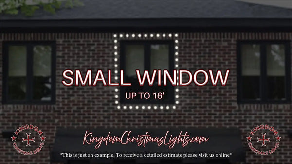 Brick building with text overlay about small window installation services.