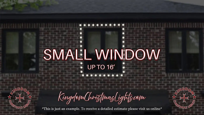 Brick building with text overlay about small window installation services.