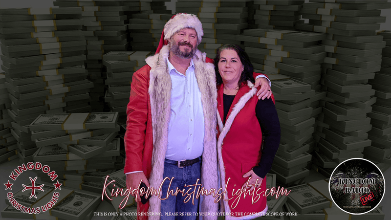 Ron Robey and Laura Robey with Santa Suit